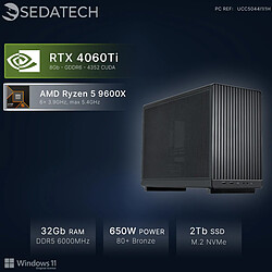 Sedatech Mini-PC, AMD Ryzen 5 9600X, RTX4060Ti, 32Go DDR5, 2To SSD, Win 11