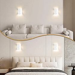 ZMH Applique Murale Intérieure Moderne en Plâtre Blanc E14 - Éclairage Design pour Couloir et Escalier