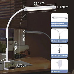 Acheter Zmh Lampe de bureau LED à pince - Blanc