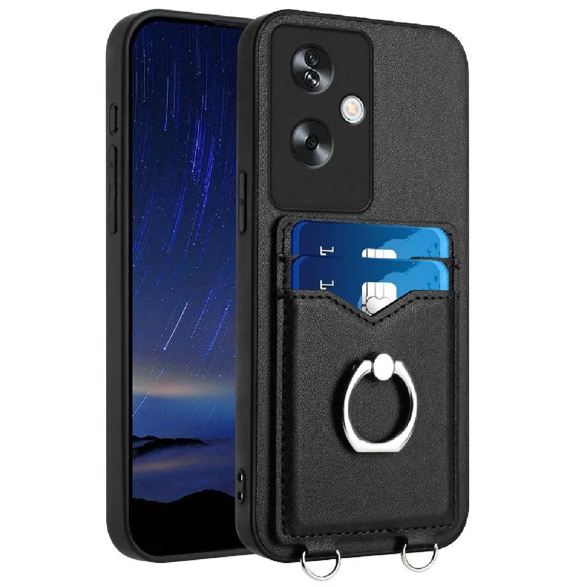 Compatible Avec GANGXUN Oppo A79 5g Cas Fonction Baillou Incision Précise Unique Haute Qualité Noir