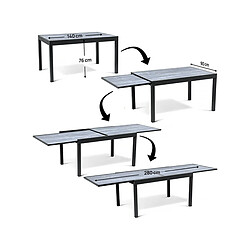Acheter Habitat Et Jardin Table de jardin en aluminium extensible [ ]Lagos[ ] - 140/280 x 90 x 76 cm - Gris