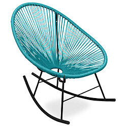 ICONIK INTERIOR Chaise d'extérieur - Chaise à bascule de jardin - Acapulco Turquoise