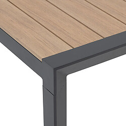 Hesperide Table de jardin fixe en aluminium effet bois 6 places EVASION - Honey et graphite pas cher