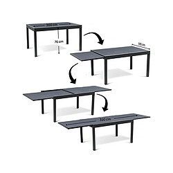 Acheter Habitat Et Jardin Table jardin en aluminium extensible [ ]Lagos[ ] - 200/320 x 105 x 76 cm - Noir