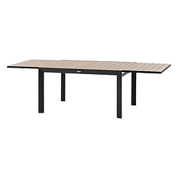 Hesperide Table de jardin extensible en aluminium effet bois 10 places EVASION - Honey et graphite pas cher