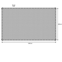 Ecd Germany Bâche de couverture 6x10 m gris pas cher
