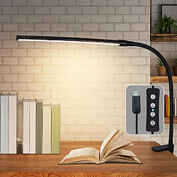 ZMH Lampe de Bureau LED Klemmbar Noir - Éclairage de Jour USB 5W pour Bureau