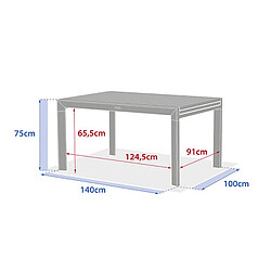 Acheter Hesperide Table de jardin extensible en aluminium effet bois 10 places EVASION - Honey et graphite