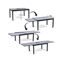 Acheter Habitat Et Jardin Table jardin en aluminium extensible [ ]Lagos[ ] - 200/320 x 105 x 76 cm - Gris