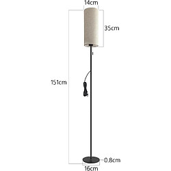 Zmh Lampadaire LED rétro - Noir pas cher