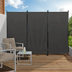 Idmarket Paravent pieds 3P 180x250CM - Gris Anthracite
