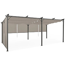 Idmarket Pergola toit rétractable taupe 3x6 m