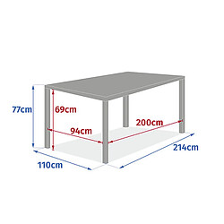 Acheter Hesperide Table de jardin extensible en aluminium effet bois 10 places EVASION - Honey et graphite