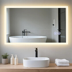 ZMH Miroir de Salle de Bain Rectangulaire Lumineux avec Éclairage LED et Intensité Variable