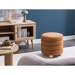 Beliani Pouf en bouclé marron doré CHILLY