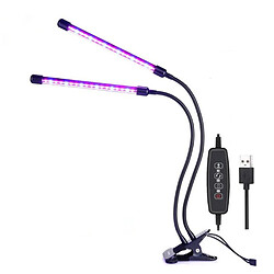 INF Lampe LED plantes 2 bras flexibles
