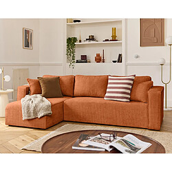 Bestmobilier Topaze - canapé d'angle déhoussable réversible 4 places en velours texturé