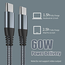 Avis INF Câble USB-C 60W pour iPhone/Samsung 1m