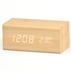 INF Réveil numérique LED bois noir