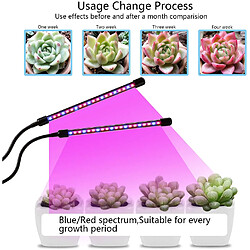 INF Lampe LED plantes 2 bras flexibles