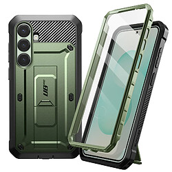 Supcase Coque Samsung Galaxy S25 - Vert foncé Coque intégrale en polycarbonate - Protection MIL-STD 810G - Béquille et clip ceinture - Accès facile aux fonctions