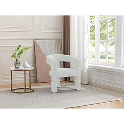 Vente-Unique Fauteuil en tissu texturé blanc FAVINA