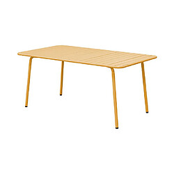 Mes Ensemble table jardin + 4 chaises - Jaune moutarde
