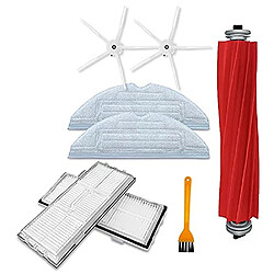 Kit accessoires robot aspirateur Roborock S7 Kit d’accessoires pour robot aspirateur - Compatible Roborock S7/S7 Plus/T7S Plus - Brosse principale, brosses latérales, filtres HEPA, lingettes - Installation facile - Matériau plastique