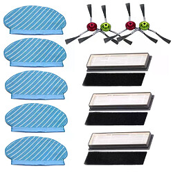 Kit brosses et filtres pour Ecovacs Deebot OZMO 920/950 Accessoires pour aspirateur robot Ecovacs Deebot OZMO 920/950 - brosses latérales - filtres haute efficacité - serpillières en tissu - compatible remplacement