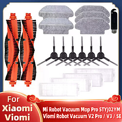 Kit de rechange aspirateur robot compatible Xiaomi/Viomi/Conga Accessoires pour aspirateur robot - Turbo brosse, brosses et filtres compatibles STYJ02YM, Viomi V2/V3/SE, Conga 3290–3890