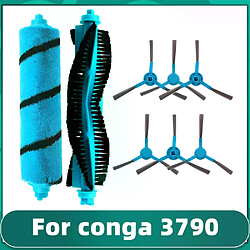 Kit brosses pour robot Conga 3790 Accessoires pour aspirateur robot Conga 3790 - brosse principale douce et brosse latérale - compatible remplacement