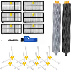 Kit brosses pour aspirateur robot Roomba 800/900 Accessoires pour robot aspirateur Roomba 800/900 - brosses et filtres compatibles iRobot - installation rapide - matériaux résistants - entretien facile