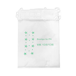 Sacs à poussière pour aspirateur Vorwerk VK135/VK136 - Lot de 10 Sacs d’aspirateur compatibles Vorwerk VK135/VK136 — filtration anti-allergènes — matière ABS — parfumeur intégré — installation simple — compatibles séries FP135/FP136/Kobold135/136