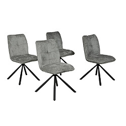 Le Quai Des Affaires Lot de 4 chaises pivotantes de salle à manger CORTINA/ Gris clair