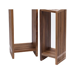 Mes Lot de 2 sellettes 34 et 25 cm en teck recyclé marron