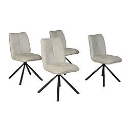 Le Quai Des Affaires Lot de 4 chaises pivotantes de salle à manger CORTINA/ Beige