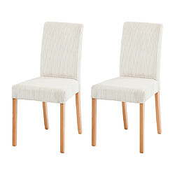 Bestmobilier Gemma - lot de 2 chaises - en velours côtelé