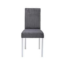 BestMobilier Lot 2 Chaises Gemma Velours Gris