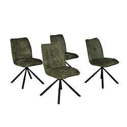 Le Quai Des Affaires Lot de 4 chaises pivotantes de salle à manger CORTINA/ Vert