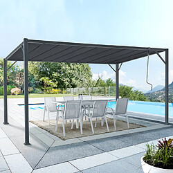Avis Idmarket Pergola 3x4 M lames orientables gris