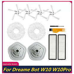 Kit d’accessoires aspirateur Dreame W10/W10 Pro - 12 pièces Jeu d’accessoires pour aspirateur balai Dreame W10/W10 Pro - filtres HEPA, brosses latérales, serpillières, brosse de nettoyage, tournevis