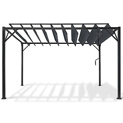 Idmarket Pergola 3x4 M lames orientables gris pas cher