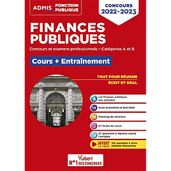 Finances publiques : concours et examens professionnels, catégories A et B : cours + entraînement, concours 2022-2023 - Occasion