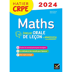 Maths : épreuve orale de leçon, admission : CRPE 2024 - Occasion