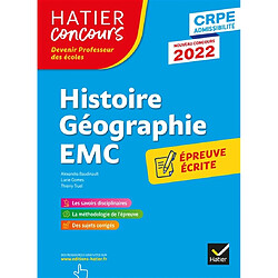 Histoire géographie EMC, enseignement moral et civique : épreuve écrite d'application : CRPE admissibilité, nouveau concours 2022