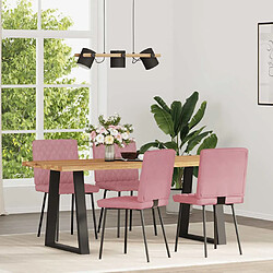 vidaXL Chaises à manger lot de 4 Rose Velours