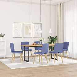 vidaXL Chaises à manger lot de 6 bleu jean tissu