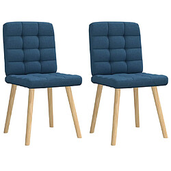 vidaXL Chaises à manger lot de 2 bleu tissu