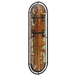 vidaXL Porte-manteaux muraux et 4 crochets 2 pcs bois massif récupéré