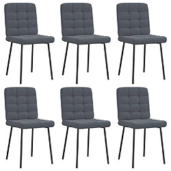 Vidaxl Chaises à manger lot de 6 - Gris foncé velours